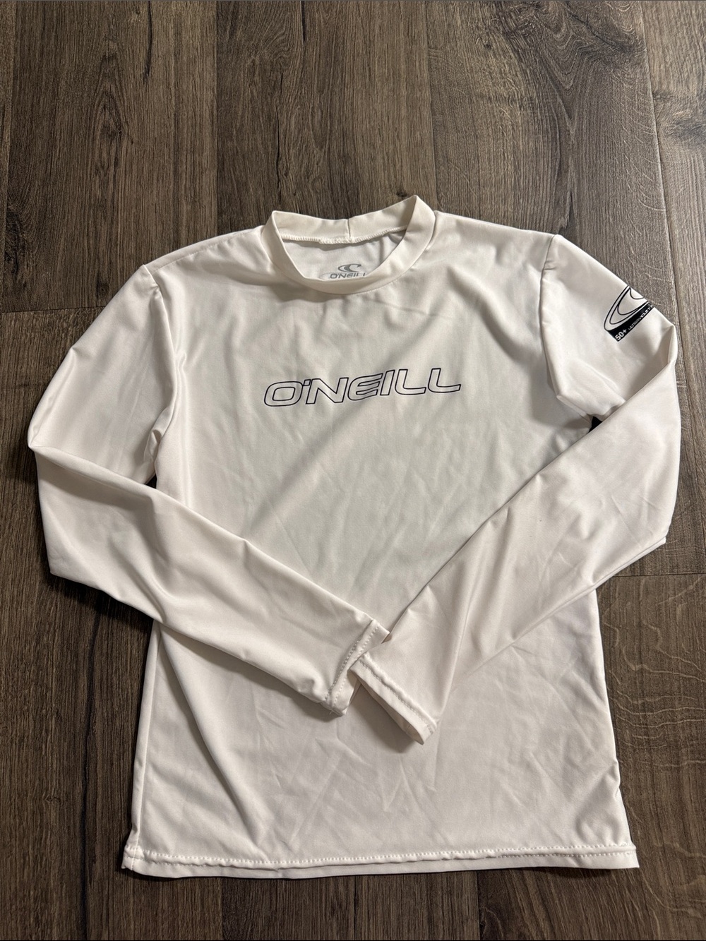 O'Neill boys youth white Long Sleeve Rash Guard with Logo
